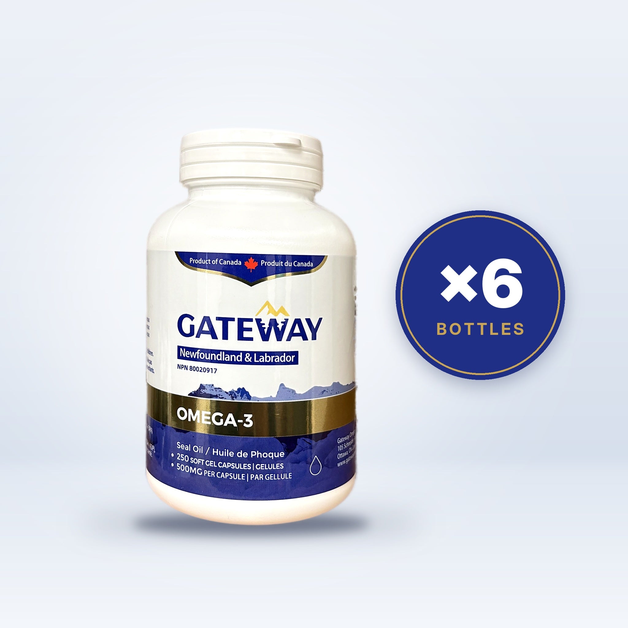 Gateway Seal Oil Omega-3 (250 softgels) x6